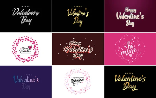 Happy Valentine Day Hand Lettering Calligraphy Text Heart Isolated White — Stock vektor
