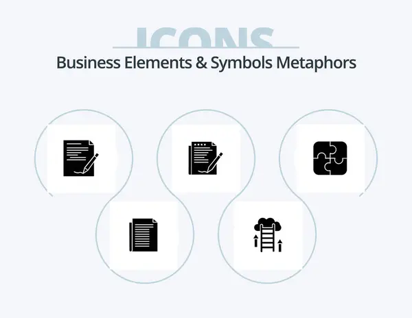Business Elements Symbols Metaphors Glyph Icon Pack Icon Design Layout — Stock vektor