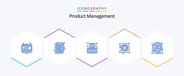 Product Management Blue Icon Pack Including Scrum Agile Production Industry — Vettoriale Stock