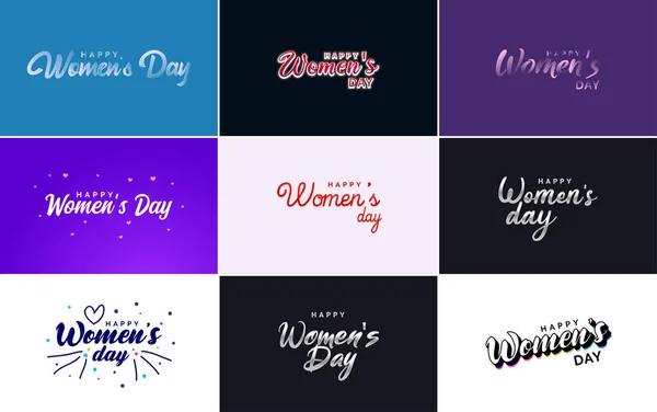 International Women Day Lettering Happy Women Day Greeting Love Shape — Stock vektor