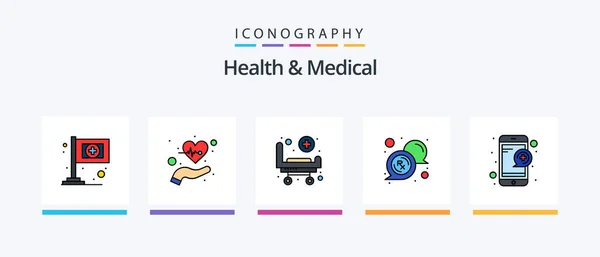 Health And Medical Line Filled 5 Icon Pack Including . test. medical. blood. food. Creative Icons Design