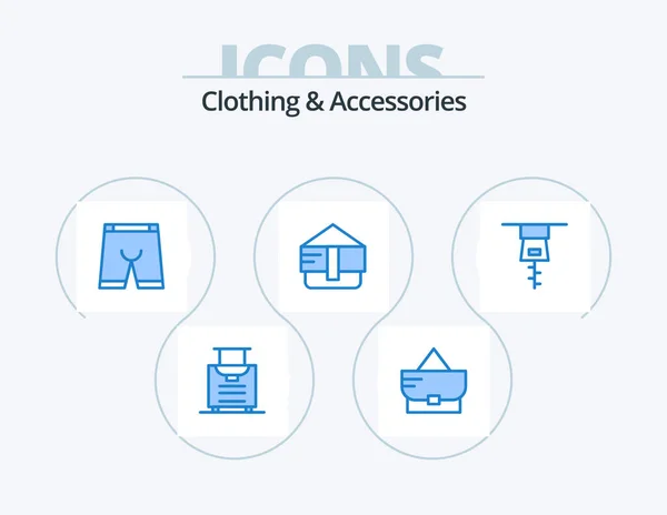 Clothing Accessories Blue Icon Pack Icon Design Bag Zipper — Stockvektor