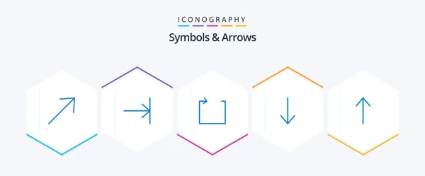 Symbols Arrows Blue Icon Pack Including Repeat — Stok Vektör