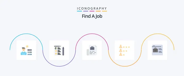 Find Job Flat Icon Pack Including Job Website Bag Job — Stok Vektör