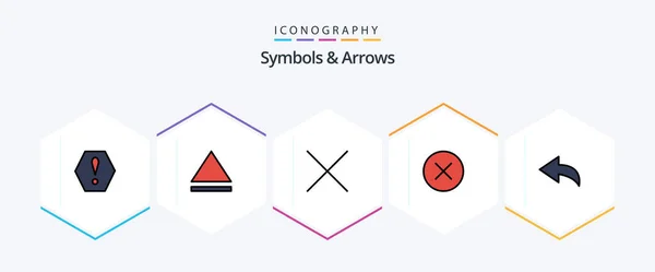 Symbols Arrows Filledline Icon Pack Including Hide — Stok Vektör