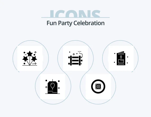 Party Glyph Icon Pack Icon Design Card Firework Firework Explosive — Stockový vektor