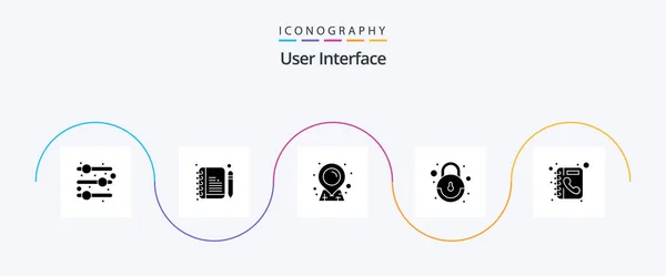 User Interface Glyph Icon Pack Including Interface Phone Book Directory — Stockvektor