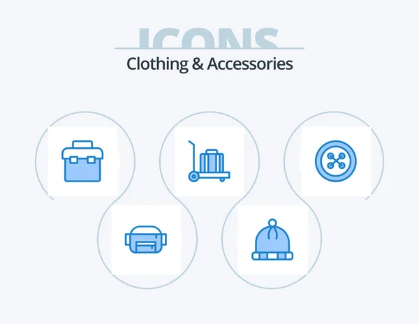 Clothing Accessories Blue Icon Pack Icon Design Toolbox Sew Clothing — Stockový vektor