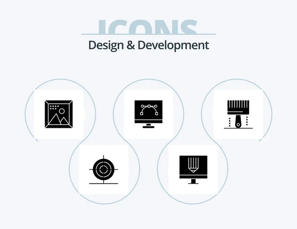 Design Development Glyph Icon Pack Icon Design Graphic Design Design — Stock Vector