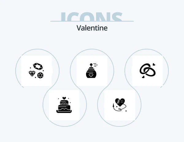 Valentine Glyph Icon Pack Icon Design Love Love Sewing Heart — Vetor de Stock