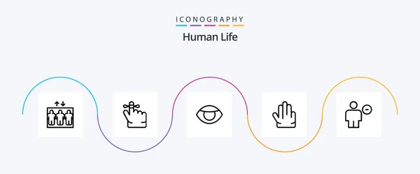Human Line Icon Pack Including Delete Human Body Hand — Stok Vektör