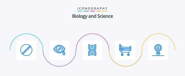 Biology Blue Icon Pack Including Biology Medical Biology Hospital School — Stockvektor