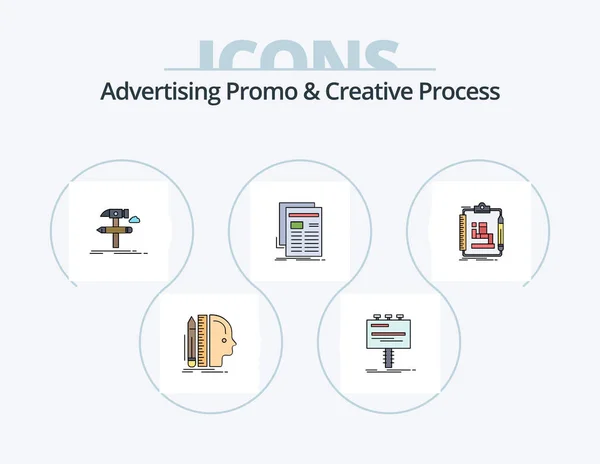 Advertising Promo Creative Process Line Filled Icon Pack Icon Design — Stockvector