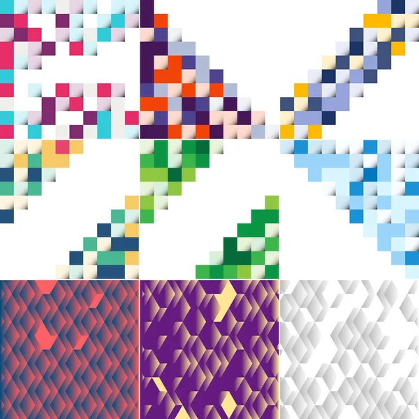 Seamless Pattern Colorful Blocks Shadow Effect Gradient Color Scheme Eps10 — 图库矢量图片