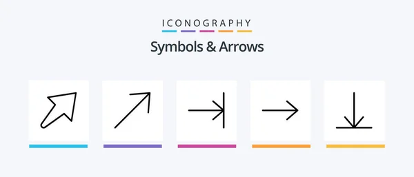 Symbols Arrows Line Icon Pack Including Left Arrow Creative Icons — Stockvector