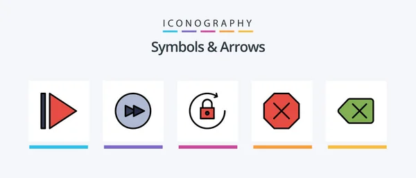 Symbols Arrows Line Filled Icon Pack Including Rotate Creative Icons — Stockvector