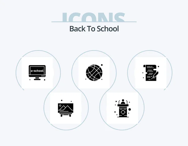 Back School Glyph Icon Pack Icon Design School Education Speech — Stockvector