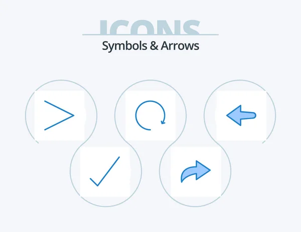 Symbols Arrows Blue Icon Pack Icon Design Arrow Left — Vector de stock
