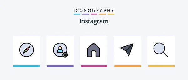 Instagram Line Filled Icon Pack Including Interface Trash Instagram Creative — Vettoriale Stock