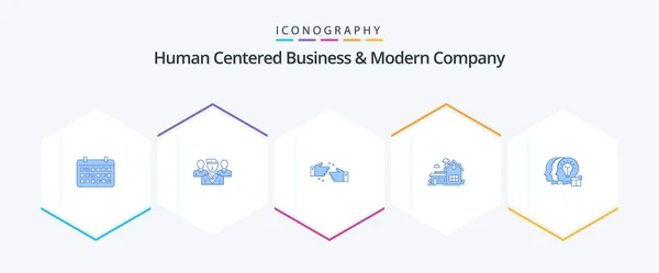 Human Centered Business Modern Company Blue Icon Pack Including Farm — Stok Vektör