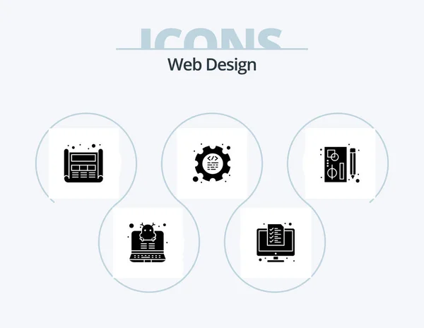 Web Design Glyph Icon Pack Icon Design Graphic Programming Design — Stockvektor