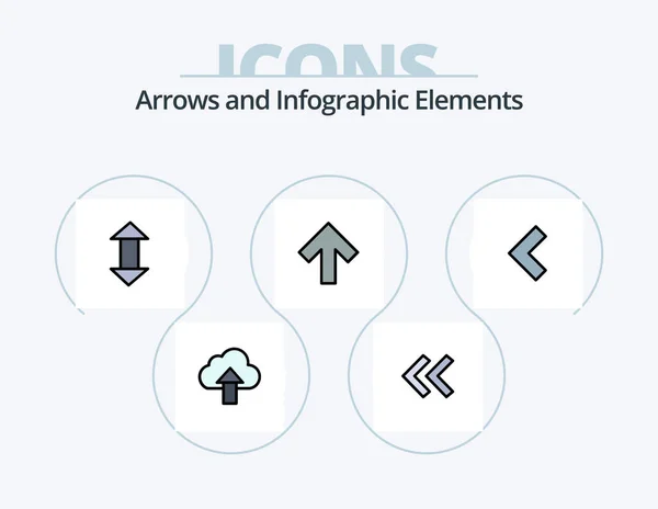 Arrow Line Filled Icon Pack Icon Design Zoom Left Arrow — Vetor de Stock