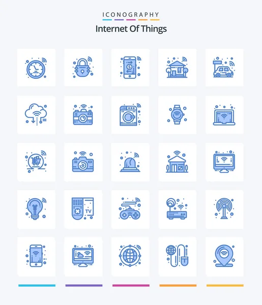 Creative Internet Things Blue Icon Pack Cpu Tree Arrow Wifi — стоковый вектор