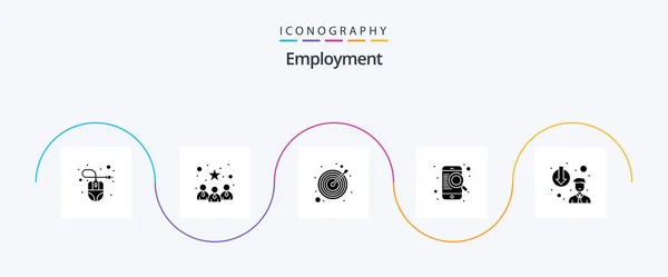 Employment Glyph Icon Pack Including Degradation Online Arrow Search Find — Wektor stockowy