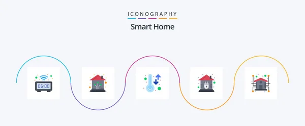 Smart Home Flat Icon Pack Including Automation Plug Network Home — Stockvektor