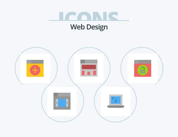 Web Design Flat Icon Pack Icon Design Lock New Design — Stok Vektör
