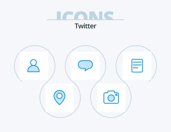 Twitter Blue Icon Pack Icon Design Chat Mane Text Chatting — ストックベクタ