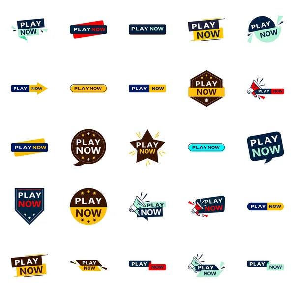 Get Your Customers Playing Our Pack Play Now Banners — Vector de stock