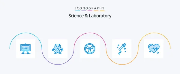 Science Blue Icon Pack Including Science Chemist Beat Science — Vector de stock