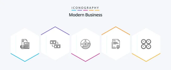Modern Business Line Icon Pack Including Business Analysis Business Chart — Stok Vektör