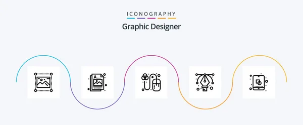 Graphic Designer Line Icon Pack Including Edit Tool Image Graphic — Vector de stock