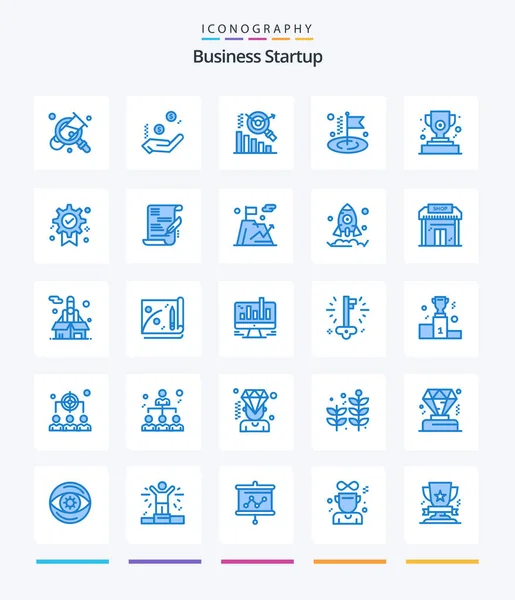 Creative Business Startup Blue Icon Pack Award Cup Business Award — Stockvector