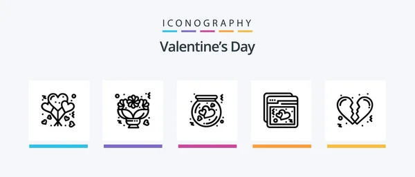 Valentines Day Line Icon Pack Including Charity Love Love Heart — Wektor stockowy