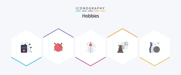 Hobbies Flat Icon Pack Including Hobby Hobbies Hobbies Hobby — Stock Vector