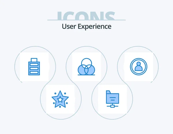 User Experience Blue Icon Pack Icon Design User Simple Person — Wektor stockowy