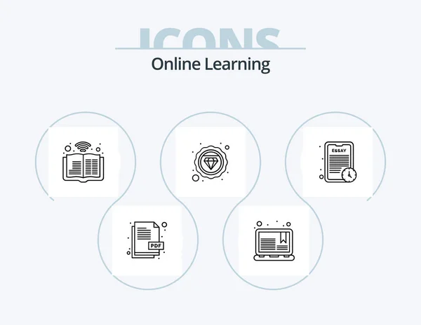 Online Learning Line Icon Pack Icon Design Learning Class Learning — Stockvector