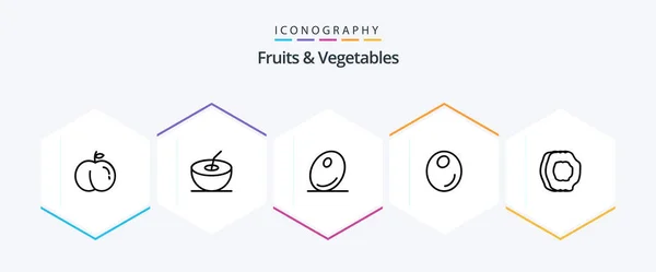 Fruits Vegetables Line Icon Pack Including Fruit Fruits Food — Stock Vector