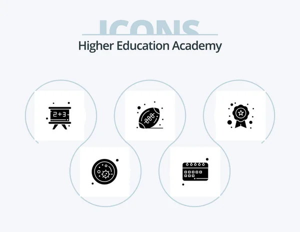 Academy Glyph Icon Pack Icon Design Pupil Sport Study Ball — 图库矢量图片