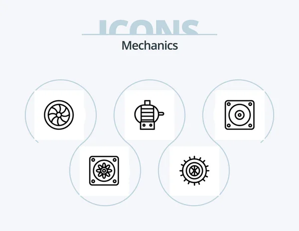 Mechanics Line Icon Pack Icon Design Gasket Tire — Stock Vector