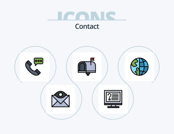 Contact Line Filled Icon Pack Icon Design Contact Communication Incoming — Stockvector