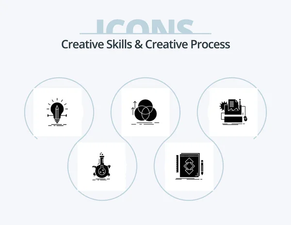 Creative Skills Creative Process Glyph Icon Pack Icon Design Alignment — Archivo Imágenes Vectoriales