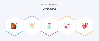 Coronavirus 25 Flat icon pack including heart. no. blood. meat. infected