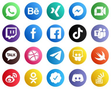 Complete Social Media Icon Pack 20 icons such as video and douyin icons. High resolution and fully customizable