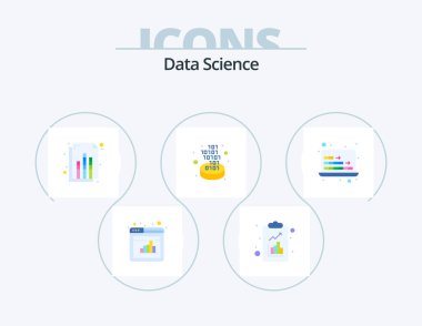 Data Science Flat Icon Pack 5 Icon Design. chart. computer. analytics. gate. conversion