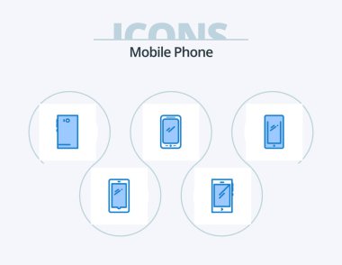 Mobile Phone Blue Icon Pack 5 Icon Design. . android.