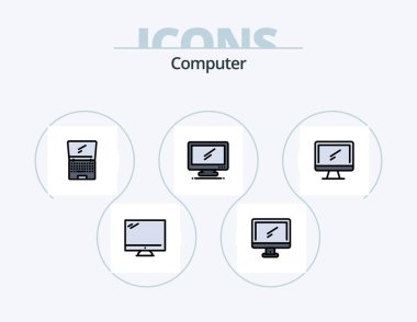 Computer Line Filled Icon Pack 5 Icon Design. .